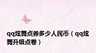 qq炫舞点券多少人民币（qq炫舞升级点卷）