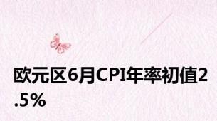 欧元区6月CPI年率初值2.5%