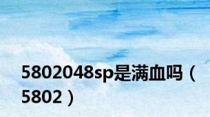 5802048sp是满血吗（5802）