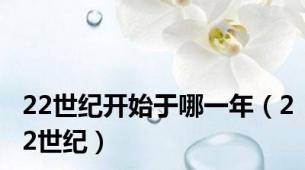 22世纪开始于哪一年（22世纪）