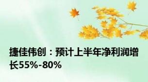 捷佳伟创：预计上半年净利润增长55%-80%