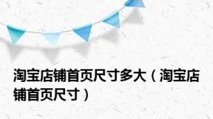 淘宝店铺首页尺寸多大（淘宝店铺首页尺寸）