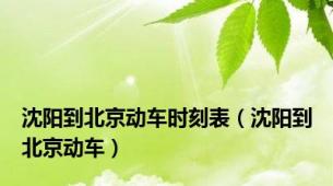 沈阳到北京动车时刻表（沈阳到北京动车）