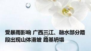 受暴雨影响 广西三江、融水部分路段出现山体滑坡 路基坍塌