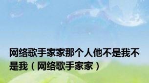 网络歌手家家那个人他不是我不是我（网络歌手家家）