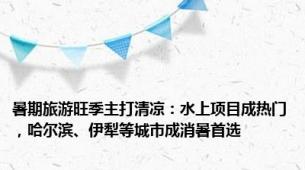暑期旅游旺季主打清凉：水上项目成热门，哈尔滨、伊犁等城市成消暑首选