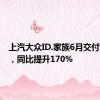 上汽大众ID.家族6月交付过万辆，同比提升170%