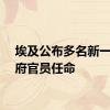 埃及公布多名新一届政府官员任命