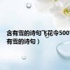 含有雪的诗句飞花令500首（含有雪的诗句）