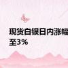 现货白银日内涨幅扩大至3%