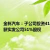 金杯汽车：子公司投资4185万元获实发公司51%股权