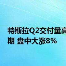 特斯拉Q2交付量高于预期 盘中大涨8%