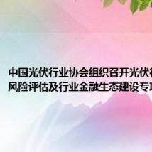 中国光伏行业协会组织召开光伏行业金融风险评估及行业金融生态建设专项会议