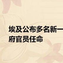 埃及公布多名新一届政府官员任命