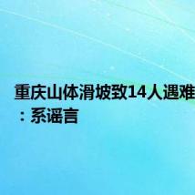 重庆山体滑坡致14人遇难?官方:系谣言