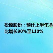 松原股份:预计上半年净利润同比增长90%至110%