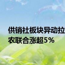供销社板块异动拉升 中农联合涨超5%