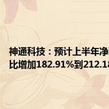神通科技:预计上半年净利润同比增加182.91%到212.18%