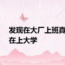 发现在大厂上班真的像在上大学