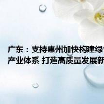 广东:支持惠州加快构建绿色低碳产业体系 打造高质量发展新增长极