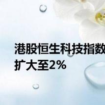 港股恒生科技指数涨幅扩大至2%