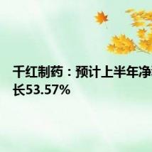 千红制药:预计上半年净利润增长53.57%