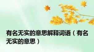 有名无实的意思解释词语（有名无实的意思）