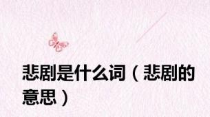 悲剧是什么词（悲剧的意思）