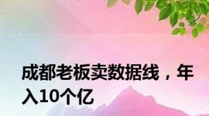 成都老板卖数据线，年入10个亿