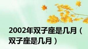 2002年双子座是几月（双子座是几月）
