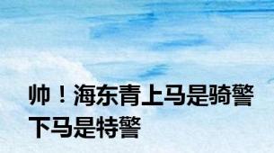 帅！海东青上马是骑警下马是特警