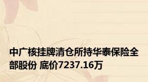 中广核挂牌清仓所持华泰保险全部股份 底价7237.16万