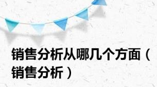 销售分析从哪几个方面（销售分析）