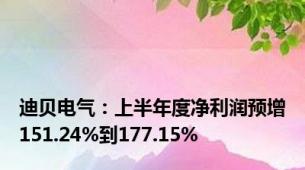 迪贝电气：上半年度净利润预增151.24%到177.15%