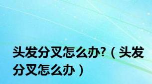 头发分叉怎么办?（头发分叉怎么办）