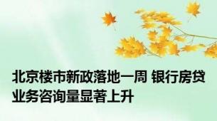 北京楼市新政落地一周 银行房贷业务咨询量显著上升