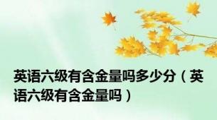 英语六级有含金量吗多少分（英语六级有含金量吗）