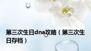第三次生日dna攻略（第三次生日存档）