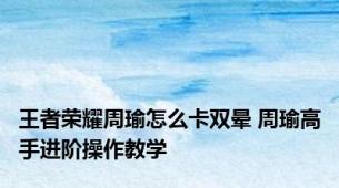 王者荣耀周瑜怎么卡双晕 周瑜高手进阶操作教学