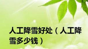 人工降雪好处（人工降雪多少钱）