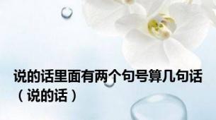 说的话里面有两个句号算几句话（说的话）
