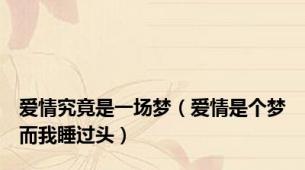 爱情究竟是一场梦（爱情是个梦而我睡过头）