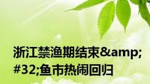 浙江禁渔期结束&#32;鱼市热闹回归