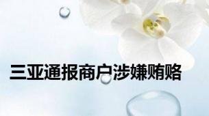 三亚通报商户涉嫌贿赂