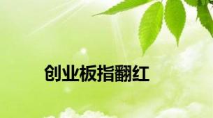 创业板指翻红