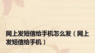 网上发短信给手机怎么发（网上发短信给手机）