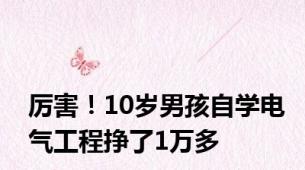 厉害！10岁男孩自学电气工程挣了1万多