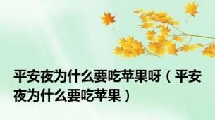 平安夜为什么要吃苹果呀（平安夜为什么要吃苹果）