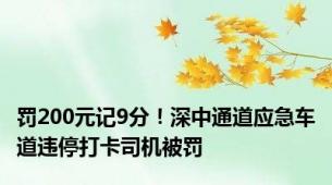 罚200元记9分！深中通道应急车道违停打卡司机被罚