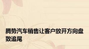 腾势汽车销售让客户放开方向盘致追尾